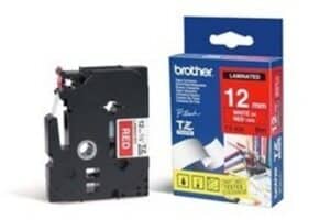 PTOUCH Nastro, plastific.bianco/rosso TZe-435 PT-1280VP 12 mm