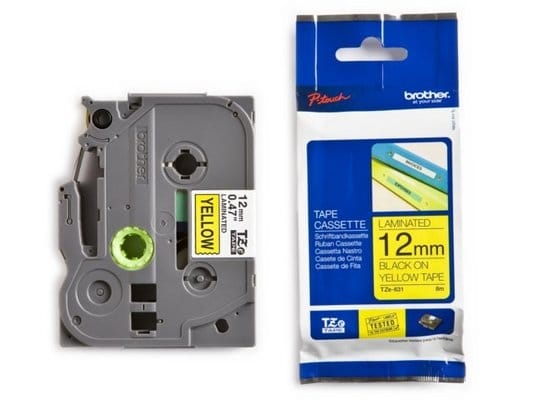 PTOUCH Nastro, plastific. nero/giallo TZe-631 PT-1280VP 12 mm