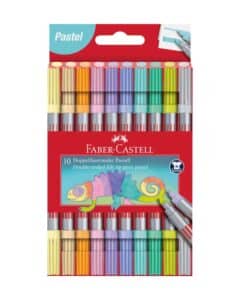 FABER-CASTELL penna a doppia punta 151112 10 colori pastello, astuccio