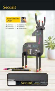 SECURIT Lavagna Gesso BAMBI T3D-DEER nero 31x14.7x11.3cm