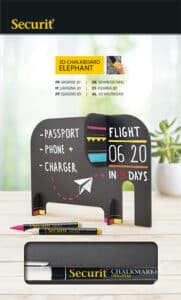 SECURIT Lavagna Gesso ELEPHANT T3D-ELEPH nero 14.3x19.8x10.1cm