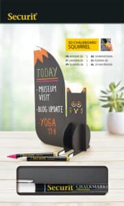 SECURIT Lavagna Gesso SQUIRREL T3D-SQUIR nero 23.5x14.1x7.8cm