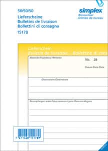 SIMPLEX Bolla di consegna D/F/I A6 15176 giallo/rosa/bianco 50x3 fogli