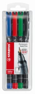 STABILO OHP Pen permanent S 841/4 4 pz., astuccio