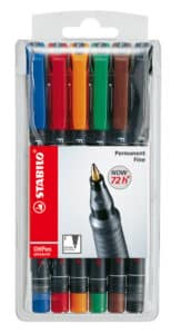 STABILO OHP Pen permanent F 842/6 6 pz., astuccio