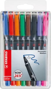 STABILO OHP Pen permanent M 843/8 8 pz., astuccio