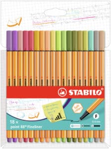 STABILO Fineliner Point 88 0.4mm 8818-2-5 18 colori ass.