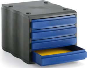 STYRO Vaschetta potadoc. nero/blu 248850039 4 scomp.