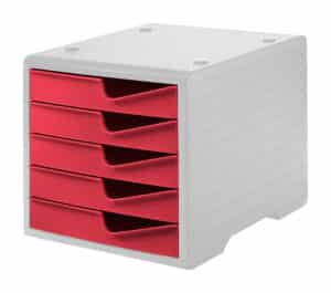 STYRO Cassettiera styroswingbox 275-8430.2282 cranberry/grigio 5 cassetti