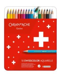 CARAN D'ACHE Matite colorate Swisscolor 18 colori con scatola personalizzata
