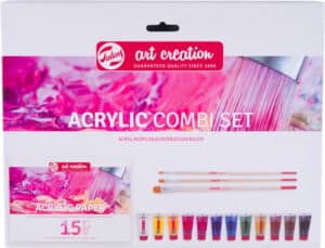 TALENS Combi Set acrilico 12x12ml 9021894M Vernice, pennelli, carta