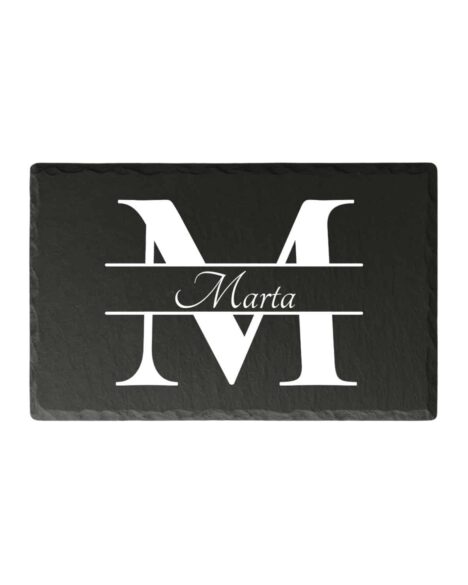 Tagliere ardesia personalizzato lettera con nome