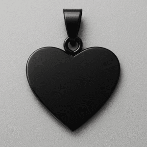 Medaglietta cuore nero