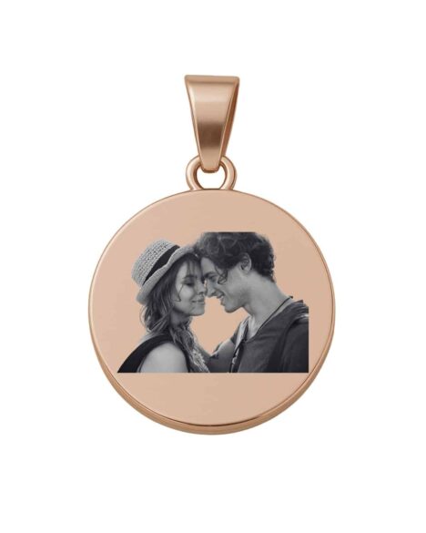 Ciondolo rotondo rosa personalizzato
