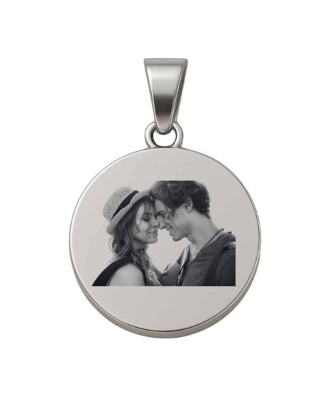 Ciondolo personalizzato rotondo argento