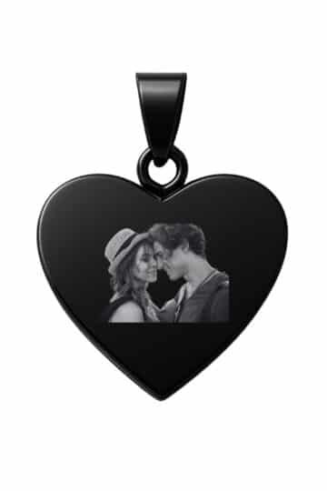 Ciondolo personalizzato nero cuore