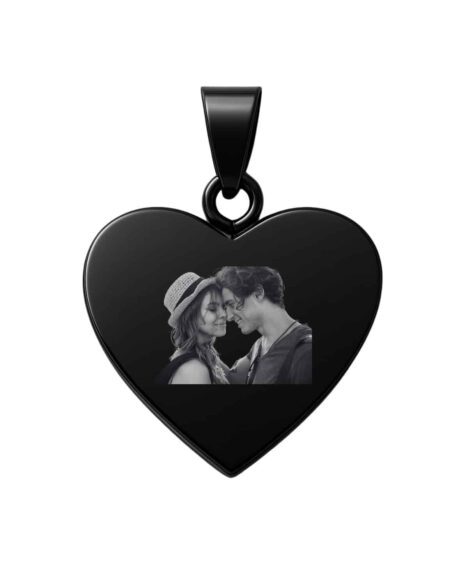 Ciondolo personalizzato nero cuore