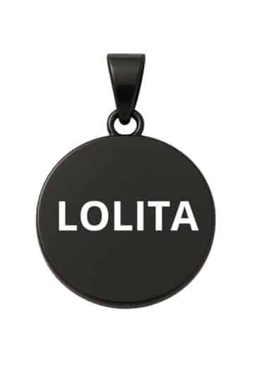 Medaglietta cane rotonda nera personalizzata