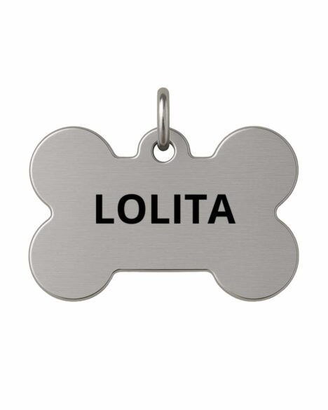 Medaglietta cane forma osso argento personalizzato