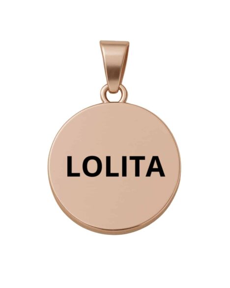 Medaglietta cane rotonda rosa personalizzata