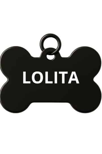 Medaglietta cane osso nero personalizzata