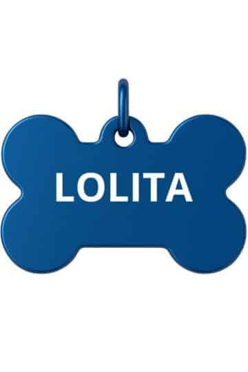 Medaglietta cane personalizzata blu osso