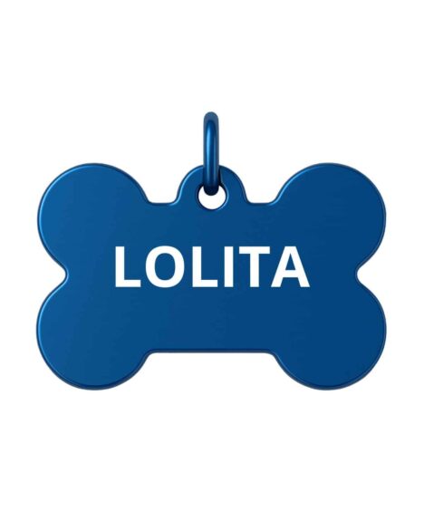 Medaglietta cane personalizzata blu osso