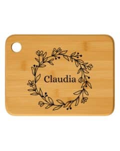 Tagliere in legno floreale
