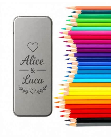 Scatola per matite colorate personalizzata