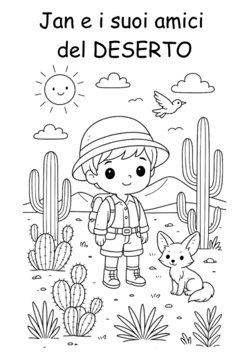 Libro da colorare Jan e gli amici del deserto