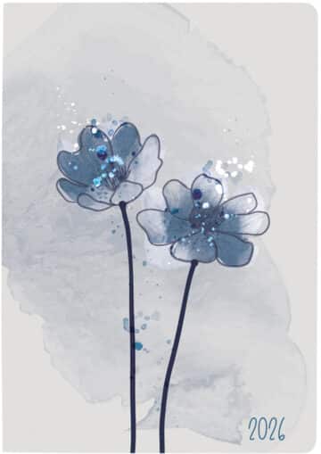 BIELLA Agenda Mittelformat 2026 822313770026U 1S/2P Flower ML 7.6x11cm