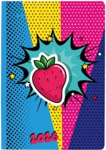 BIELLA Agenda Mittelformat 2026 822313780026U 1S/2P Strawberry ML 7.6x11cm