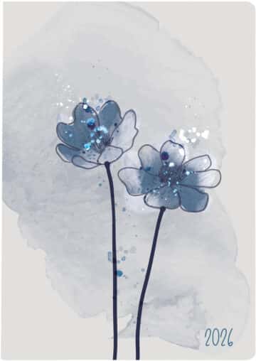 BIELLA Agenda Memento Trend 2026 825413770026U 1S/2P Flower ML 10.1x14.2cm