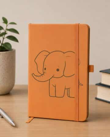 Taccuino con pagine a righe personalizzato di colore arancione