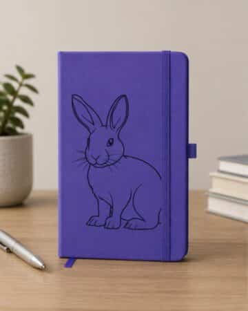Taccuino con pagine a righe personalizzato di colore viola