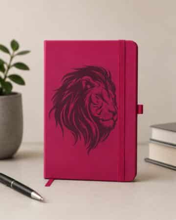 Taccuino con pagine a righe personalizzato di colore rosso