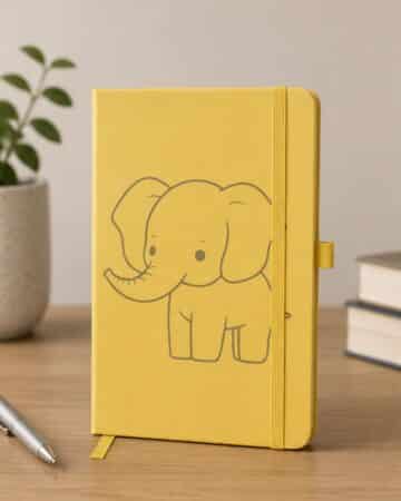 Taccuino con pagine a righe personalizzato di colore giallo