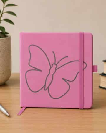 Sketchbook personalizzato di colore rosa