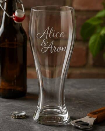 Bicchiere per birra in vetro personalizzato