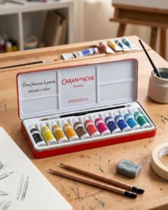 CARAN D’ACHE Tempera 12 colori con scatola personalizzata