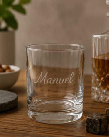 Bicchiere in vetro per Whisky personalizzato con incisione laser