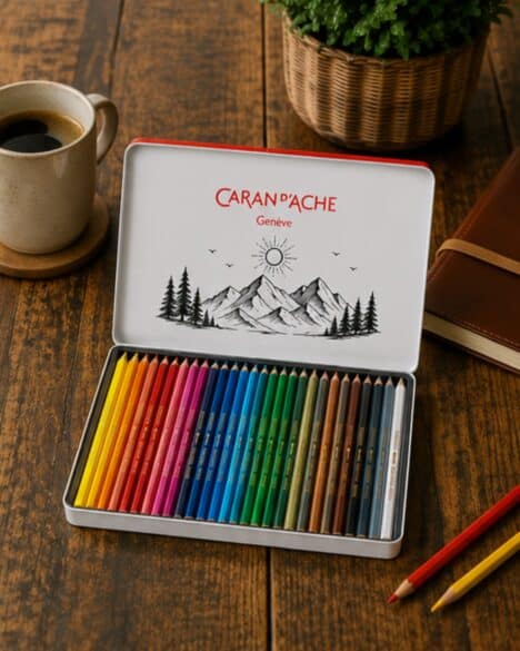 Scatole di matite colorate Caran d'Ache con scatola personalizzata