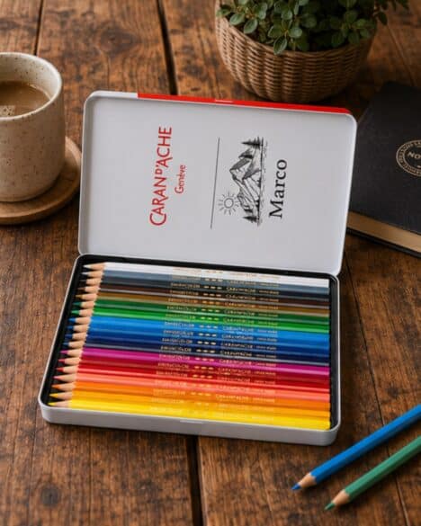 Scatole di matite colorate Caran d'Ache con scatola personalizzata