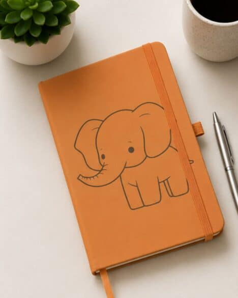 Taccuino con pagine a righe personalizzato di colore arancione