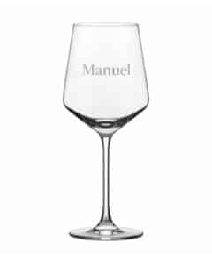 Bicchiere per vino in vetro personalizzato
