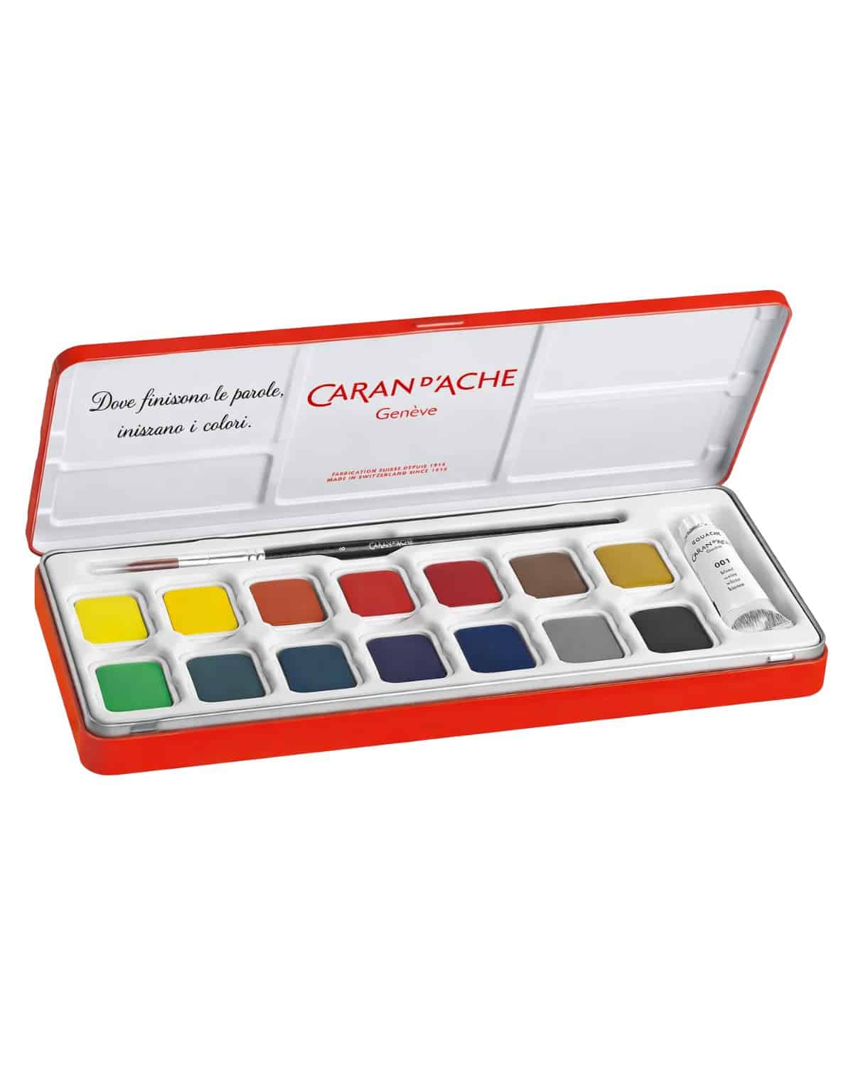 CARAN D’ACHE Acquarelli 14 colori con scatola personalizzata