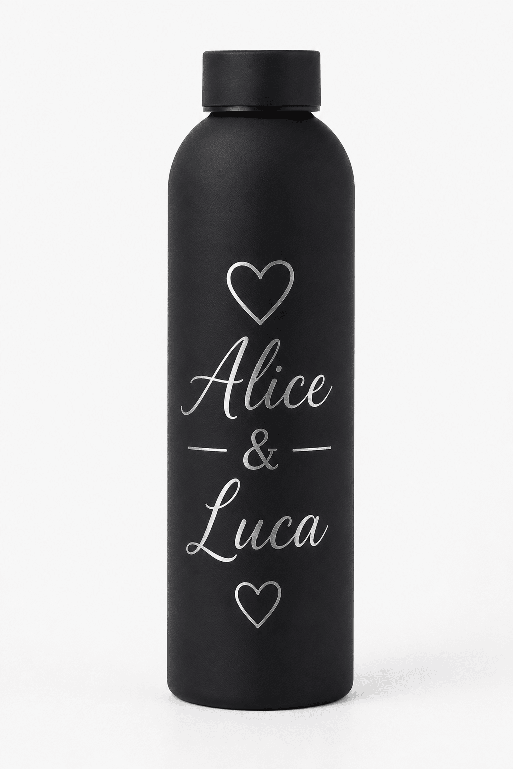 Personalisierte Thermoflasche Schwarz