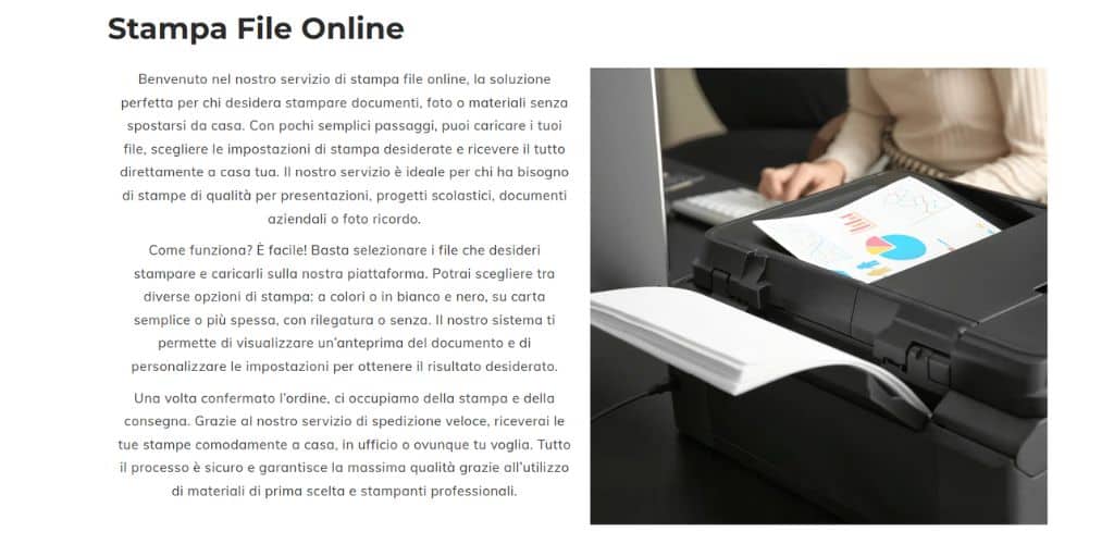 Pagina stampa file online
