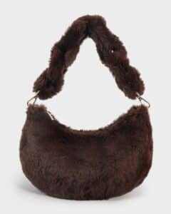 LABEL ROSE Borsa in teddy Camilla Marrone