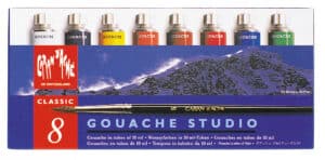 CARAN D'ACHE Colore opaco Gouache 2001.408 8 colori pennello